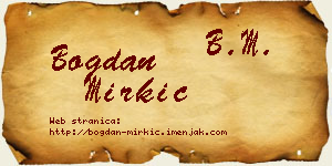 Bogdan Mirkić vizit kartica